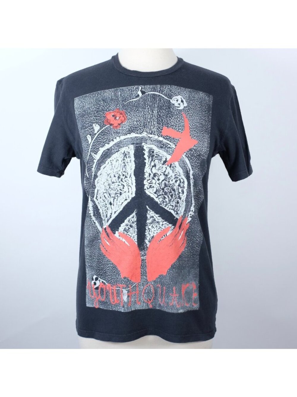 Christian Dior T shirt top sz XS Fall 2018 Youthquake Peace black gray